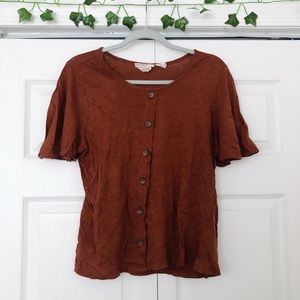 Dark orange Button shirt